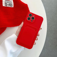 Load image into Gallery viewer, Soft Silicone Card Phone Case for IPhone 13 12 Pro Max Shockproof Protector Cover for IPhone 14 Plus Cases Heavy Duty Solid Slim Lightweight Anti-Shock Cover for iPhone