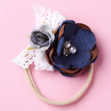 Load image into Gallery viewer, Modern Fashion Floral Headband Newborn Baby Elastic Hairbands Pearl Fresh Style Bow Knot For Girls