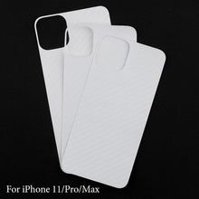 Load image into Gallery viewer, 2Pcs Carbon Fiber Matte Back Film For iPhone 14 13 12 Mini 11 Pro XR X XS Max 7 8 Plus SE3 Transparent Scratch Resistant Sticker Slim Fit Clear Transparent 3D Carbon Fiber Back Skin Rear Screen Guard Protector Sticker