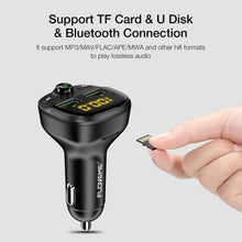 Load image into Gallery viewer, 3.4A Fast Black Car Charger FM Transmitter Bluetooth Dual USB Mobile Car Phone Charger Fast Charging MP3 TF Card Music Car Kit