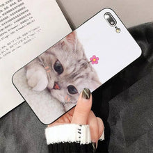Load image into Gallery viewer, Cute Cat Black Phone Case For IPhone 13 8 7 6 6S Plus X 5 5S SE 2020 XR 11 Pro XS MAX Slim Fit Soft Print Design Flexible Silicone Cover For iPhone