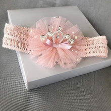Load image into Gallery viewer, ILuxury Handmade Infant Child Hair Band Three-dimensional Alloy Rhinestone Crown Headdress Elastic Headband Turban For Baby Girls