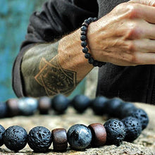 Load image into Gallery viewer, Lava Stone Men Wrist Bracelet Natural Moonstone Bead Tibetan Chakra Diffuser Bracelets For Men Jewelry Cool Gifts