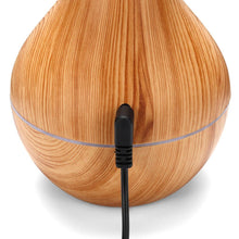 Load image into Gallery viewer, Essential Oil Diffuser 130ml Wood Grain Vase-Shaped Aromatherapy Cool Mist Humidifier With 7 Colors LED Lights & Waterless Auto Shut-Off For Home Office