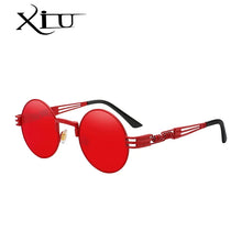 Load image into Gallery viewer, XIU Luxury Metal Sunglasses Men Round Sunglass Steampunk Coating Glasses Vintage Retro Lentes Oculos of Male Sun glasses