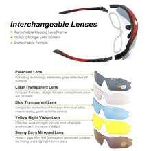 Load image into Gallery viewer, MOVIGOR Polarized Cycling Glasses Sports Men's Sunglasses Road Mountain Bicycle Riding Protection Goggles Eyewear Women 5 Lens
