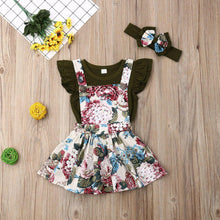 Load image into Gallery viewer, Newborn Baby Girl Skirt Retro Sweet Strap Jumpsuit And Headband Children's Clothes Unique Design