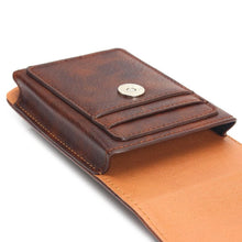 Load image into Gallery viewer, Universal Leather Case for iPhone Mens PU Leather Vertical Case with Belt Clip for iPhone Waist Pack Belt Clip Bag for 3.5-6.3" Mobile Phone Pouch Phone Cover