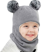 Load image into Gallery viewer, Modern Luxury Children Hats Pom Pom Ball Hat Kids Warm Wool Hooded Hat Baby Scarves Toddler Caps For Kids
