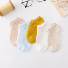 Load image into Gallery viewer, 5 Pairs Thin Combed Cotton Cute Animal Baby Socks Mesh Short Socks For Newborns Boys & Girls