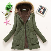 Load image into Gallery viewer, Winter women coat 2019 Women's Parka Casual Outwear Military Hooded fur Coat Down Jackets Winter Coat for Female CC001