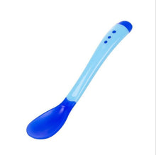 Load image into Gallery viewer, 1 Set Children Kids Tableware Temperature Silicone Soft Spoon Fork Cutlery Feeding Dish Infant Boys and Girls Unique Baby Feeding Tool