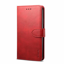 Load image into Gallery viewer, Luxury Red Leather Magnetic Flip Case For Iphone 14 12 13 11 11 Pro Max Xr Xs Max X Wallet Cover For iphone Leather Wallet Case Card Slots Kickstand Magnetic Buckle Flip Phone Cover