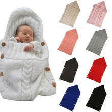 Load image into Gallery viewer, Warm Baby Blanket Knitted Newborn Swaddle Wrap Soft Footmuff Cotton Envelope For Stroller Accessories Blanket Bag