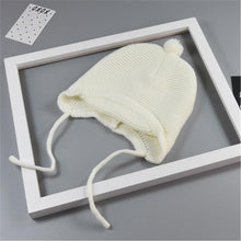Load image into Gallery viewer, Cute Big Hair Ball Cap For Baby Cotton Knitted Caps for Girls/Boys Warm Woolen Hood Caps Toddler Hats For Winter