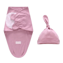 Load image into Gallery viewer, Baby Swaddle Blanket With Cap For Newborn Wrap Cotton Swaddling Bag Baby Envelope Sleep sack Blanket .