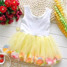 Load image into Gallery viewer, Luxury Modern Handmade Girls Sweetness Flower Kids Dress Princess Summer Sleeveless Mini Tutu Dress Childs Bow Pink Yellow Red Girls Clothing Dress
