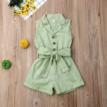 Load image into Gallery viewer, Luxury Elegant Summer Kids Girls Clothes Waistband Drawstring Romper Jumpsuit For Girls And Kids