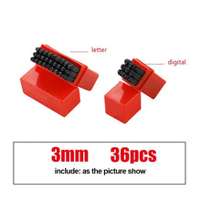 Load image into Gallery viewer, Letter & Number Stamp Punch Set - Hardened Steel for Metal, Wood, Leather (A-Z, 0-9)