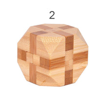 Load image into Gallery viewer, 12 Style Brain Teaser 3D Wooden Interlocking Puzzles Game Toy Bamboo Small Size For Adults Kids