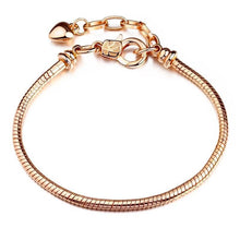 Load image into Gallery viewer, Luxury Modern High Quality Authentic Silver Color Snake Chain Fine Bracelet Fit European Charm Bracelet for Women With Heart and Star