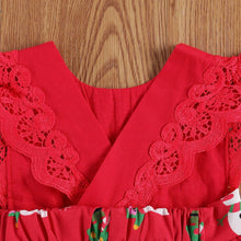 Load image into Gallery viewer, Baby Girls Bodysuits Dress Lace Ruffles Short Sleeve Cartoon Print Jumpsuits Headband