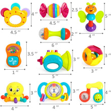 Load image into Gallery viewer, Baby Rattles Teether Shaker Grab and Spin Rattle Musical Toy Set Early Educational Toys For Baby