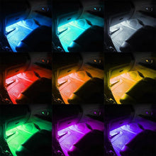 Load image into Gallery viewer, Interior Car Lights LED Car Strip Lights with Two-Line Waterproof Design RGB LED Strip Light With USB Wireless Remote Music Control Multiple Modes and Music Sync Under Dash Car Lighting with Car Charger, DC 12V