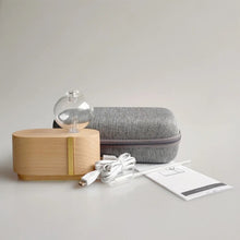 Load image into Gallery viewer, aroma essential oil diffuser nebulizer wood mini portable waterless aromatherapy diffuser home air freshener