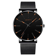 Load image into Gallery viewer, Minimalist Men's Fashion Ultra Thin Watch Simple Men Business Stainless Steel Mesh Belt Quartz Watch Relogio Masculino