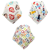 Load image into Gallery viewer, 3PCS Comfortable Waterproof Organic Cotton Baby Burp Cloth Bandanna Scarf Bibs For Newborn Baby Boy And Girl