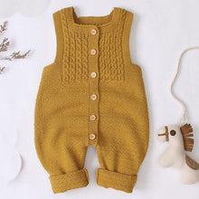 Load image into Gallery viewer, Handmade Baby Knitting Rompers Sleeveless Solid Color Jumpsuit Winter Romper For Girls and Boys In Modern Retro Style