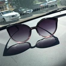 Load image into Gallery viewer, Luxury Modern Elegant Lady Sunglasses WIth Cat Eye Women Eyewear Plastic Frame Clear Lens With UV400 Protection