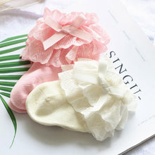 Load image into Gallery viewer, New Baby Socks Cute Lace Flower Bows Newborn Baby Girl Socks Cotton Princess Girls Socks