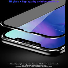 Load image into Gallery viewer, 10D Curved Edge Aluminum Alloy Tempered Glass for iPhone X XS MAX 11 12 Pro Max mini 6 6S 7 8 Plus Full Cover Screen Protector Titanium Alloy Metal Edge Full Coverage Front Tempered Glass Screen Protector for iPhone