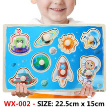 Load image into Gallery viewer, New Hand Grab Board Wooden Puzzle Toys for Children Cartoon Animal Fruit Kids Baby Early Educational Learning Toy