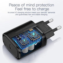 Load image into Gallery viewer, Small Black PD Charger USB 18W QC 4.0 USB Type C Fast Portable Wall Charger High Speed Charging
