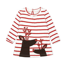 Load image into Gallery viewer, Baby Girl Princess Dress Toddler Kids Stripe Christmas Cartoon Deer Outfits Unique Design
