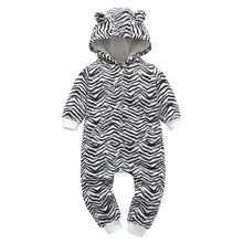 Load image into Gallery viewer, Modern Popular Fashion Newborn One Piece Fleece Hooded Jumpsuit Long Sleeved Baby Body suits Romper For Girls and Boys Kids
