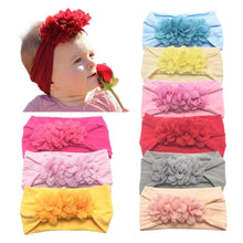Load image into Gallery viewer, Baby Bows headbands Turban Kids Artificial Floral Elastic Toddler Solid Headband Hair Band Bow For Girls