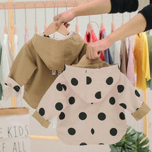Load image into Gallery viewer, Modern Elegant Cute Dot Print Comfort Slim Cotton Button Hooded Warm Coat for Newborn Baby Girls With Two Face