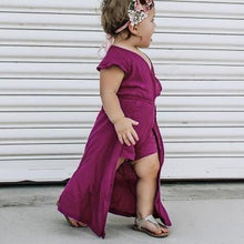 Load image into Gallery viewer, Modern colorful Floral Design Girl Princess Strapless Girls Dresses Summer Dress For Birthday And All Occasion