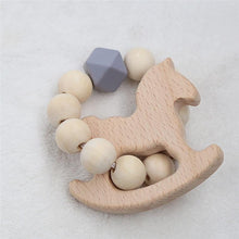Load image into Gallery viewer, Modern Baby Silicone Wooden Nursing Bracelets Wood Teether Silicone Beads Teething Wood Rattles Toys for Baby