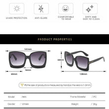 Load image into Gallery viewer, Fashion Oversized Women Square Big Frame Graduent Woman and Lady Sunglasses Brand Designer with UV400 Protection gafas de sol mujer