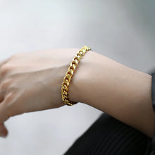 Load image into Gallery viewer, Women's Men's Bracelet Stainless Steel Cuban Link Chain Bracelets Gold Color Silver Color Fashion Wholesale Jewelry KBB10