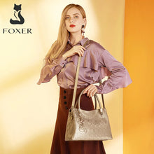 Load image into Gallery viewer, FOXER Women Crossbody Shoulder Bag Female Split Leather Handbag Fashion Lady Tote High Capacity Top Handle All-match Office Bags