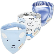 Load image into Gallery viewer, Moder 3PCS Baby Bibs Bandanna Lot Cotton Multi-style Triangle Cartoon For Infant Boys And Girls