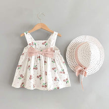 Load image into Gallery viewer, Summer Girl Kids Sleeveless Print Floral Birthday Party Princess Dress With Hat In Modern NEw Elegant Design For Girls Kids 6-24Months