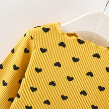 Load image into Gallery viewer, Modern Girls Clothes Sets Cotton Long Sleeves Dot T-shirt and Cat Strap Dress 2Pcs Baby Clothing Dress For Girls and Babies from 6-24months and Girls 3-4years