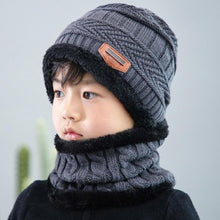 Load image into Gallery viewer, Knitted Baby Hats Cap and Scarf Turban Beanie Cotton Warm Wool Fur Caps Soft Hat For Childern Girl And Boys